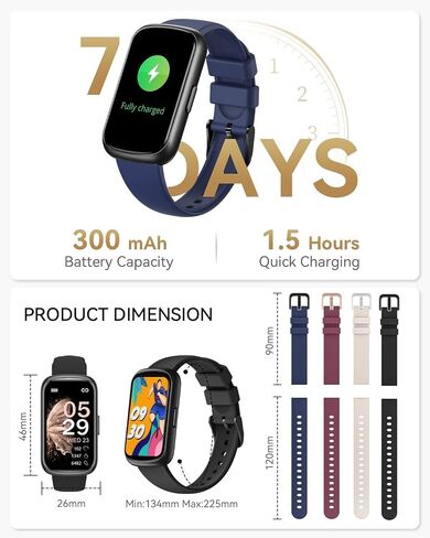RUXINGX Fitness Trackers,Smart Watches for Men Women with 24/7 Heart Rate/Sleep Monitor, Fitness Watch with IP68 Waterproof, Health Activity Trackers for Android and iPhone Carbon Black in Kuwait