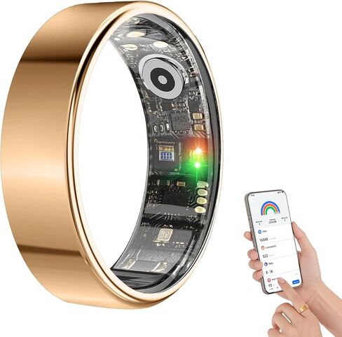 BENIO Gen 2 Smart Ring for Women & Men, Heart Rate,Fitness Tracker with Sleep，Step/Sleep/Blood Oxygen/Heart Rate Tracker, 5ATM Waterproof for iOS and Android,No Subscription in Kuwait