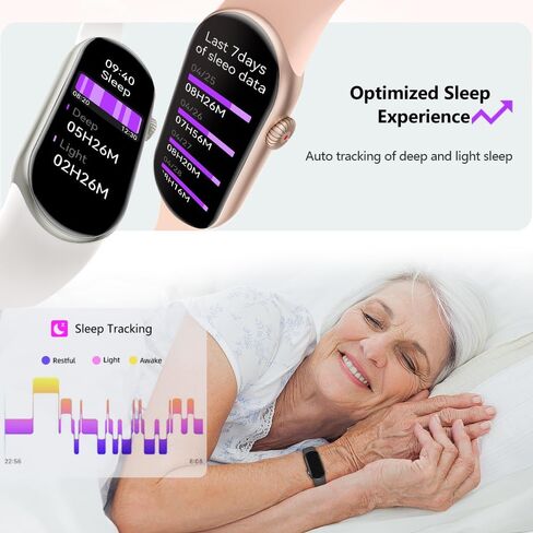 FITVII Slim Fitness Tracker AMOLED with Blood Oxygen, Blood Pressure, 24/7 Heart Rate and Sleep Tracking, IP68 Waterproof Activity Trackers and Smart Watches with Step Tracker, Pedometer for Women Men in Kuwait