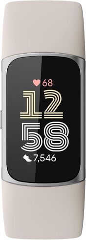 Fitbit Charge 6 Fitness Tracker with Heart Rate, GPS, Premium Membership, Health Tools - Porcelain/Silver, x (Renewed) in Kuwait