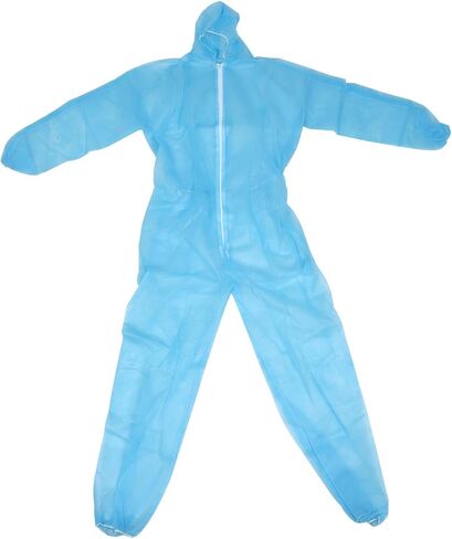 COHEALI Disposable Protective Coverall Suit with Hood and Elastic Waistband, Blue Nonwoven Material, Reflective and Excellent Insulating Properties, for Prevention and Industrial Use in Kuwait
