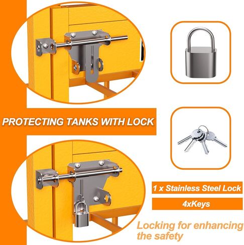 Propane Tank Storage Box - 31"x30"x35", Heavy-Duty Cylinder Storage Cabinet with Yellow Powder Coated, 176LB Load Capacity, Propane Storage with Lock & Keys (Fits 3,5,11,20,30lb Tanks) in Kuwait