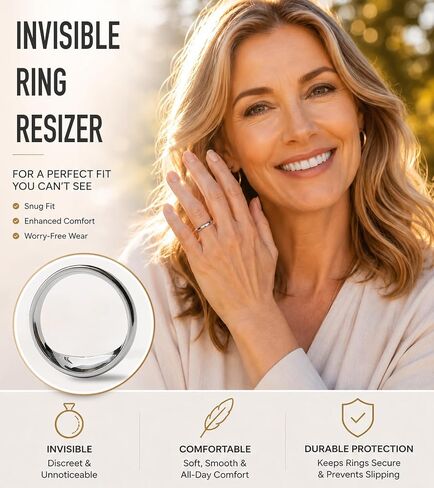 ضابط بحجم حلقة Cizulfy للحلقات الفضفاضة ، 3 حلول غير مرئية Resizer Trainener Ring للنساء ، ولف سيليكون واضحة ، ومجموعات مصباح UV للأشعة فوق البنفسجية ودليل المستخدم in Kuwait