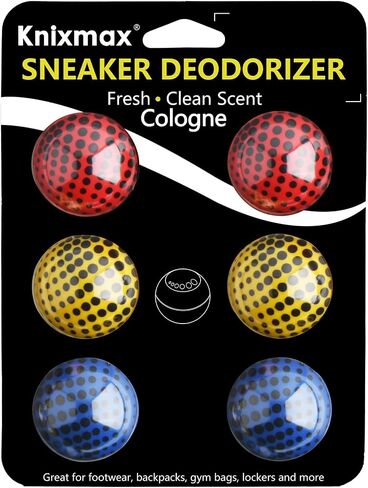 Knixmax Sneaker Deodorizer Balls أحذية المعطر ، وأكياس الصالة الرياضية خزانات السيارة الهواء الطارئ ، وكرات مزيل العرق في الحذاء رائحة مزيل الرائحة الحذاء 6 عبوات طازجة من الكتان الأسود الأبيض in Kuwait