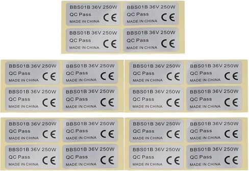20 Pack BBS01 BBS02 Electric Bike Sticker Set for 36V 250W & 48V 750W E-Bike Motor, Silver PVC Waterproof Decal Labels 45x23mm, HD SH Motor Decals in Kuwait