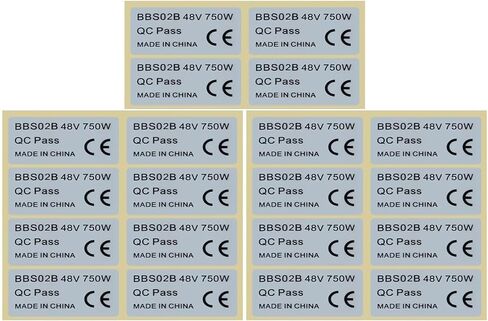 20 Pack BBS01 BBS02 Electric Bike Sticker Set for 36V 250W & 48V 750W E-Bike Motor, Silver PVC Waterproof Decal Labels 45x23mm, HD SH Motor Decals in Kuwait