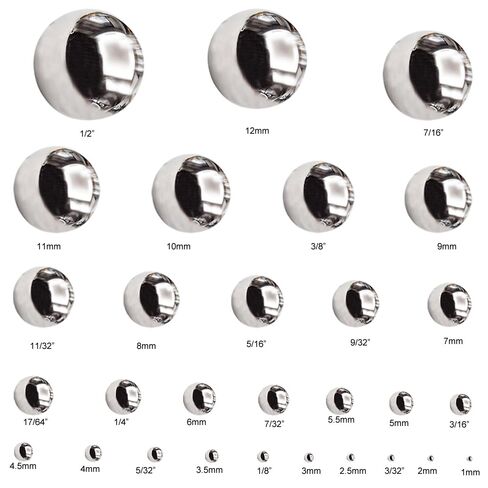 1119 pcs 29 sizes Bicycle Bearing Balls Imperial + Metric Assortment Precision Steel Balls 304 Stainless Steel 1 to 12mm 3/32"1/8"5/32"3/16"7/32"1/4"3/8"1/2''17/64"9/32"5/16"7/16"11/32" in Kuwait