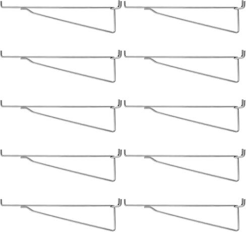Shimeyao 10 Pcs 12 Inch Pegboard Shelf Brackets, Sturdy Metal Peg Hook Heavy Duty Garage Organizer Hanger, Fits 1/4" Pegboard Slatwall, for Workshops Trade Show Booths in Kuwait