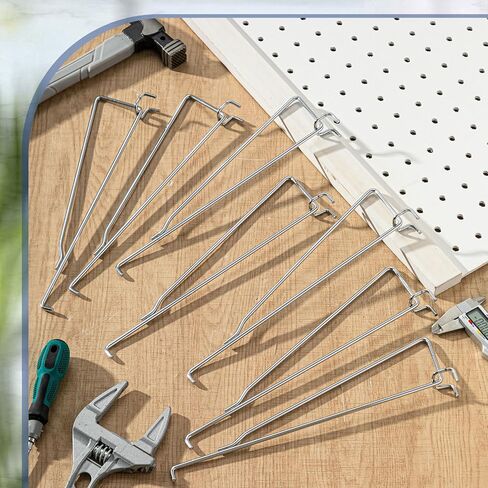 Shimeyao 10 Pcs 12 Inch Pegboard Shelf Brackets, Sturdy Metal Peg Hook Heavy Duty Garage Organizer Hanger, Fits 1/4" Pegboard Slatwall, for Workshops Trade Show Booths in Kuwait