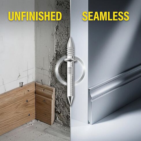 200 Pcs Skirting Board Nails, 1.1 in Double-Headed Thread Seamless Invisible Baseboard Wall Fasteners, Cold-Rolled Steel Dual-Head Expansion Screw Pins with 2 Installation Sleeve Tools in Kuwait