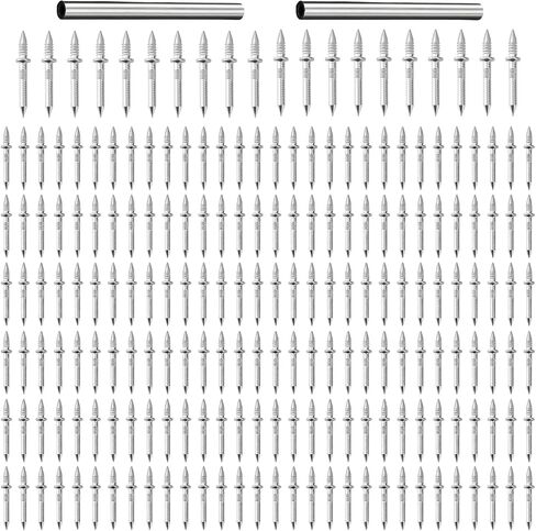 200 Pcs Skirting Board Nails, 1.1 in Double-Headed Thread Seamless Invisible Baseboard Wall Fasteners, Cold-Rolled Steel Dual-Head Expansion Screw Pins with 2 Installation Sleeve Tools in Kuwait