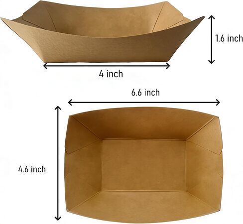 100 Pack, 2lb Paper Food Trays, Disposable Food Trays, Suitable for Holding Snacks Such as Popcorn and French Fries, Suitable for Catering Services, Parties, Picnics, and Various Other Occasions in Kuwait