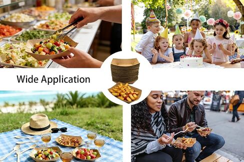 100 Pack, 2lb Paper Food Trays, Disposable Food Trays, Suitable for Holding Snacks Such as Popcorn and French Fries, Suitable for Catering Services, Parties, Picnics, and Various Other Occasions in Kuwait