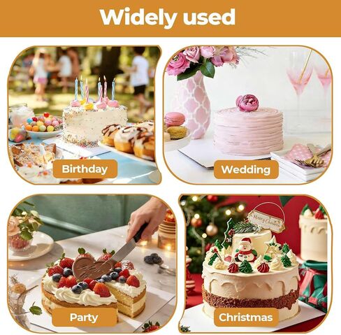 Rectangle Cake Boards, 6 Pack, 13.25 x 9.75 Inch, White, Greaseproof Cardboard, Sturdy Corrugated Disposable Sheet Trays for Cakes, Pastries, Bakery in Kuwait
