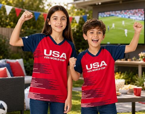 Outerstuff Official FIFA World Cup 2026 Team USA Kids Jersey T-Shirt – Youth Boys & Girls Soccer Fan Tee in Kuwait