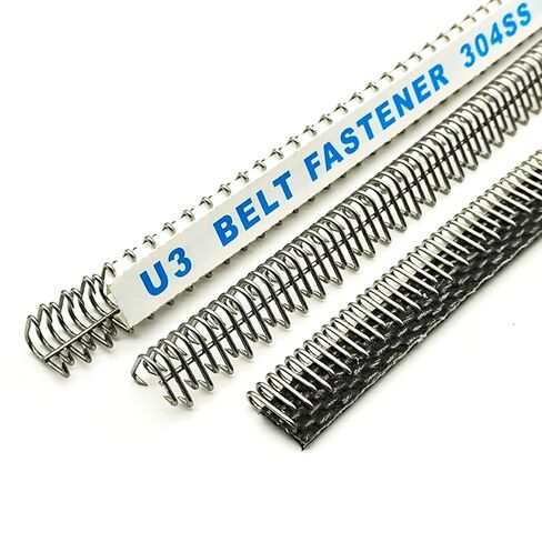 Wire Hook Fastener U3-300mm/12 Heavy Duty Belt Lacing, for 4.0-4.8mm Thick PU/PVC/PVK Conveyor Belts, Stainless Steel Splicer Clips (12 PCS/Box) in Kuwait