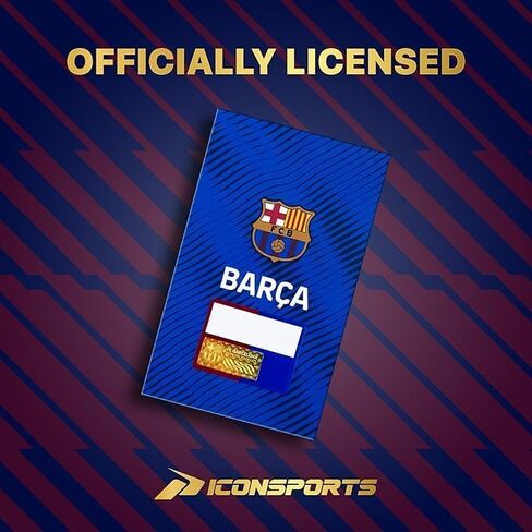 قبعة كرة القدم Icon Sports 2026 FC Barcelona مرخصة رسميًا - لون عنابي بدرجتين من اللون in Kuwait