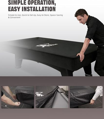 CRICAL 9-Foot Pool Table Cover – Premium Oxford Fabric Billiard Table Cover for Protection Against Dust, Dirt, and Sun – Tear-Resistant, Easy to Clean, and Compact Storage for Pool Table in Saudi Arabia