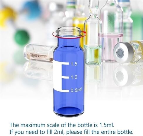 حار بيع 2ML قارورة Autosampler حزمة من 100 - قارورة HPLC 9-425 قارورة شفافة مع أغطية لولبية زرقاء، حاجز أبيض وأحمر in Kuwait