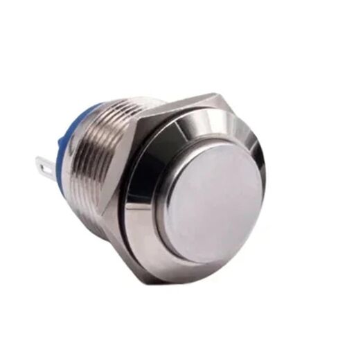 Push Button Switch 19mm Stainless Steel 2 Pin 1NO ON Off Momentary High Flat Round Head Screw Terminal Switch, 1pcs(High Head Screw Pin) in Saudi Arabia