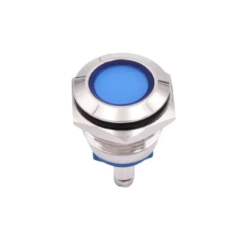 Metal Indicator Light 16mm Waterproof Chrome, 12V 24V 220V Red Green Blue White Signal Screw Terminal, 1pcs(12-24V Red) in Kuwait