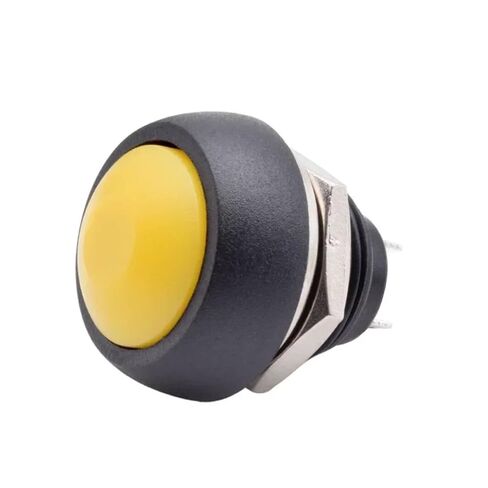 Push Button Round Switch PBS-33B 12mm 2 Pin Plastic ON Off Momentary Reset PBS33B Waterproof Red Green, 5/10pcs(Yellow,10PCS) in Kuwait