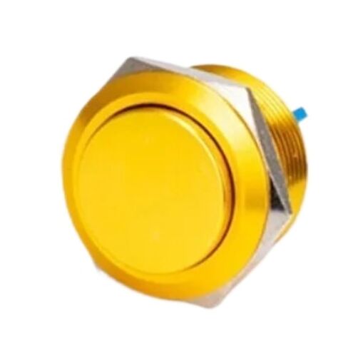 Metal Button Switch 16/19/22mm Waterproof Self Reset Screw Welding Pin Red Yellow Green Blue Black Flat High Head, 1pcs(Blue Flat Head A,19mm) in Kuwait