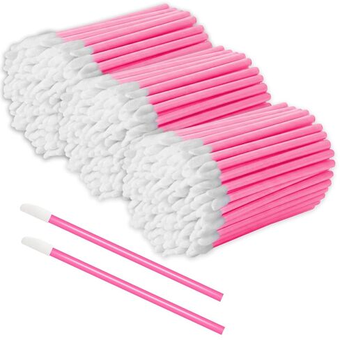 300 Count Lip Wands Applicators, Disposable Lip Brush, Lipstick Lint Free Brush Makeup Tools, Pink in Kuwait