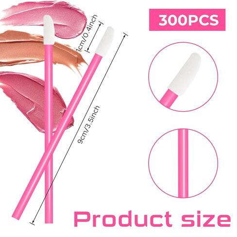 300 Count Lip Wands Applicators, Disposable Lip Brush, Lipstick Lint Free Brush Makeup Tools, Pink in Kuwait