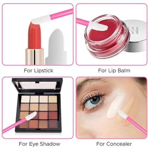 300 Count Lip Wands Applicators, Disposable Lip Brush, Lipstick Lint Free Brush Makeup Tools, Pink in Kuwait