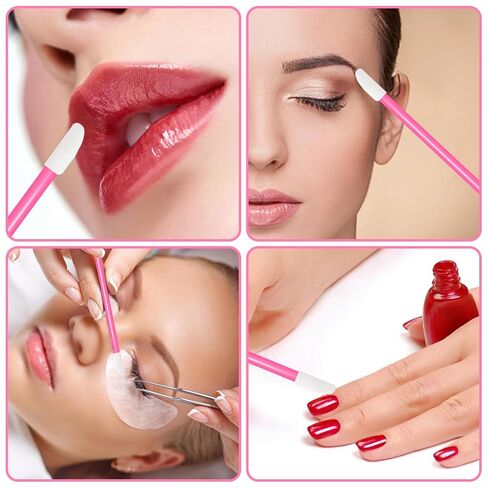 300 Count Lip Wands Applicators, Disposable Lip Brush, Lipstick Lint Free Brush Makeup Tools, Pink in Kuwait