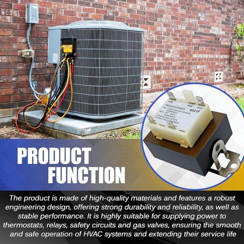 محول 40VA HVAC - 208/240 فولت إلى 24 فولت مناسب للفرن، Payne، Tempstar، ICP، Arcoaire، Heil لاستبدال HT01CN241 1172028 BE28316007 in Kuwait