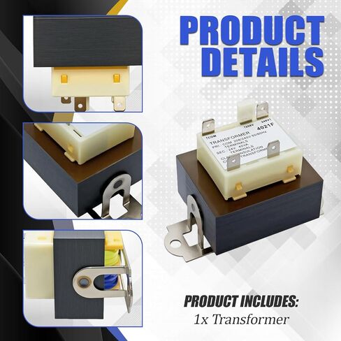 محول 40VA HVAC - 208/240 فولت إلى 24 فولت مناسب للفرن، Payne، Tempstar، ICP، Arcoaire، Heil لاستبدال HT01CN241 1172028 BE28316007 in Kuwait