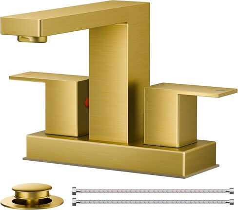 FORIOUS Black Bathroom Faucet 3 Hole, Matte Black Bathroom Sink Faucet 8 Inch Widespread, 2 Handle for Restroom Sink with Pop Up Drain, CUPC Supply Hose and Spare Water Saving Aerator, Vanity 3 Holes in Kuwait