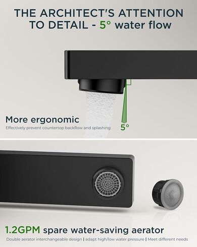 FORIOUS Black Bathroom Faucet 3 Hole, Matte Black Bathroom Sink Faucet 8 Inch Widespread, 2 Handle for Restroom Sink with Pop Up Drain, CUPC Supply Hose and Spare Water Saving Aerator, Vanity 3 Holes in Kuwait