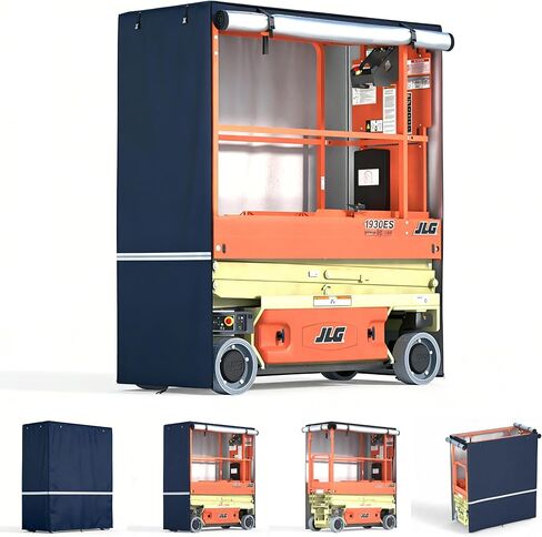 Scissor Lift Cover, 600D Heavy-Duty Waterproof Oxford, 75x34x87 Inch, Universal Fit for JLG, Genie, Skyjack, Upright, Operable Without Removal in Kuwait