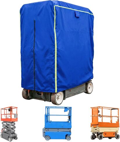 غطاء رفع مقص، 76 بوصة طول × 35 بوصة عرض × 82 بوصة ارتفاع، مناسب عالمي JLG، Genie، Skyjack، UpRight، قماش أكسفورد 420D، حماية خارجية مقاومة للأشعة فوق البنفسجية مع إبزيم مقاوم للرياح للباب بسحاب in Kuwait