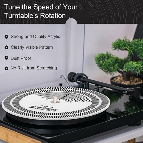 ciciglow HiFi Turntable Strobe Disc, PVC Stroboscope Mat for Rotational Speed Detection, with Alignment Guides for Record Player Calibration in Kuwait
