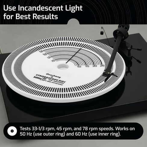 ciciglow HiFi Turntable Strobe Disc, PVC Stroboscope Mat for Rotational Speed Detection, with Alignment Guides for Record Player Calibration in Kuwait