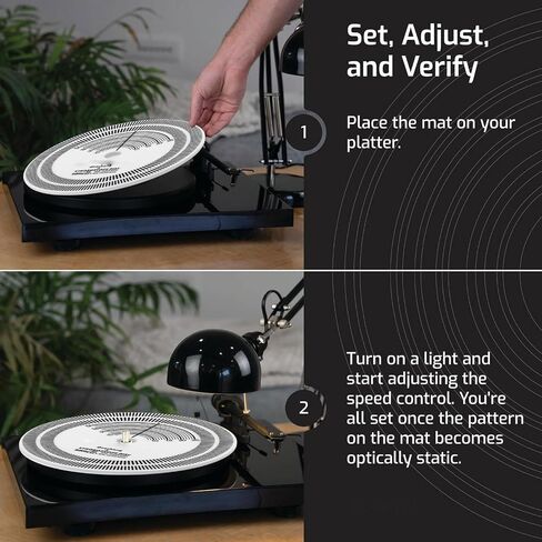ciciglow HiFi Turntable Strobe Disc, PVC Stroboscope Mat for Rotational Speed Detection, with Alignment Guides for Record Player Calibration in Kuwait