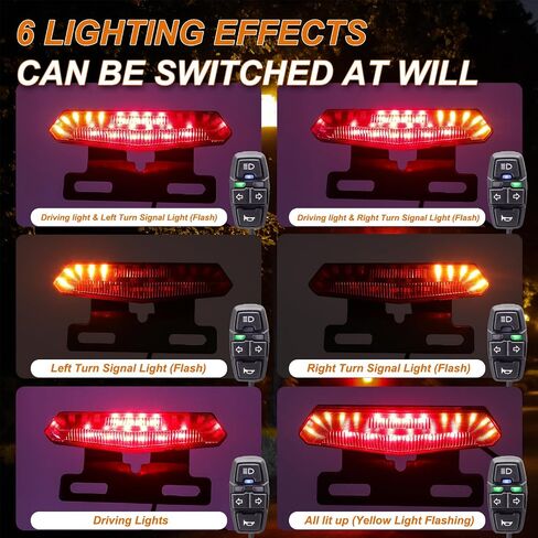 Waterproof Connector EBike Light Kit with Turn Signal Tail Light, Electric Bike Headlight 36V 48V, Switch and 1T3 Connecting Cable, Front Light with Horn in Kuwait
