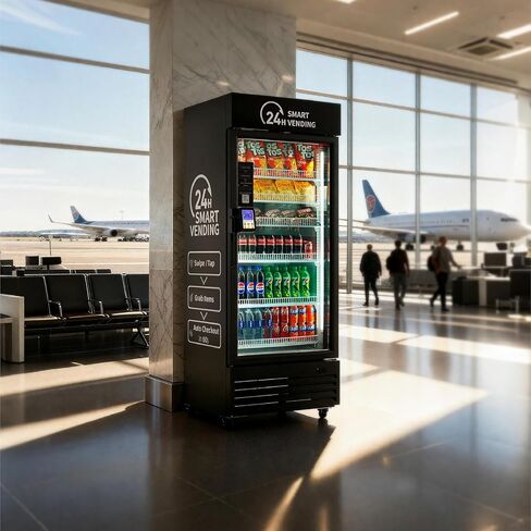 HAHA Smart Vending DC-542D Combo Vending Machine,Smart Refrigerated Beverage Vending Machine with Touch Card Reader - Capacity 378 Bottles (Black, AI Pro) in Saudi Arabia