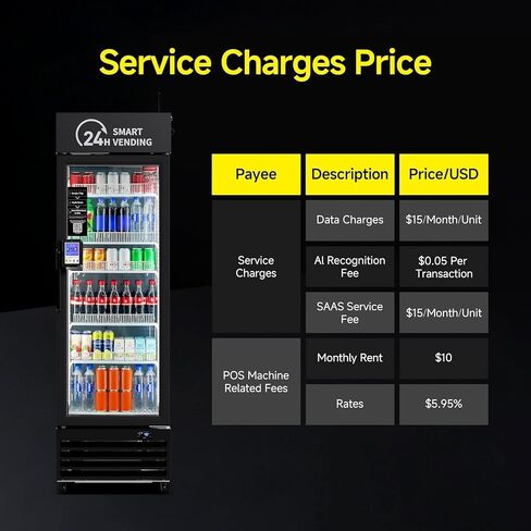 HAHA Smart Vending DC-542D Combo Vending Machine,Smart Refrigerated Beverage Vending Machine with Touch Card Reader - Capacity 378 Bottles (Black, AI Pro) in Saudi Arabia