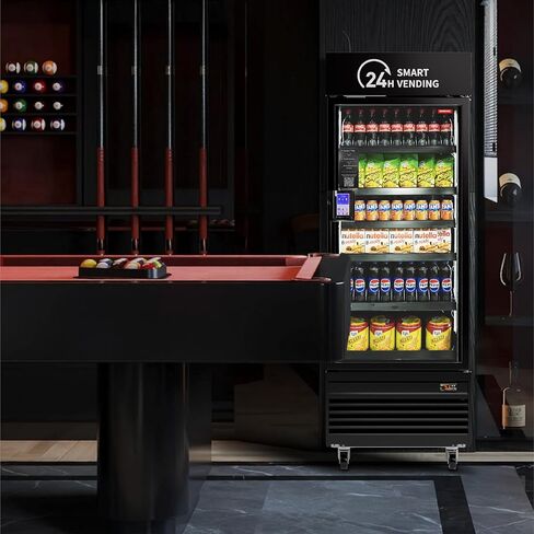 HAHA Smart Vending DC-542D Combo Vending Machine,Smart Refrigerated Beverage Vending Machine with Touch Card Reader - Capacity 378 Bottles (Black, AI Pro) in Saudi Arabia