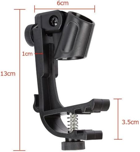 Universal 2PCS Drum Microphone Clip, Professional Shock-Resistant Rim Mount Holders for Snare, Tom & Percussion,Adjustable Height & Angle Mic Clamps,Professional Drum Accessories for Live & Recording in Kuwait