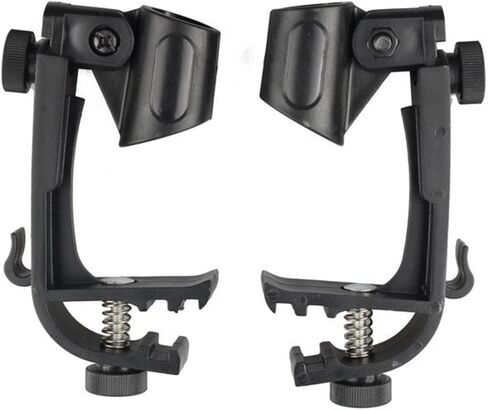 Universal 2PCS Drum Microphone Clip, Professional Shock-Resistant Rim Mount Holders for Snare, Tom & Percussion,Adjustable Height & Angle Mic Clamps,Professional Drum Accessories for Live & Recording in Kuwait