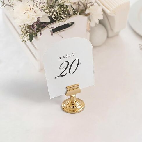 Batiyeer 21 قطعة أرقام طاولة الزفاف من 1 إلى 20 مع طاولة للرأس، بطاقات أرقام ورقية مصنوعة يدويًا على شكل قوس لحفلات الزفاف، أرقام فاخرة عتيقة بدون حاملات متضمنة in Kuwait