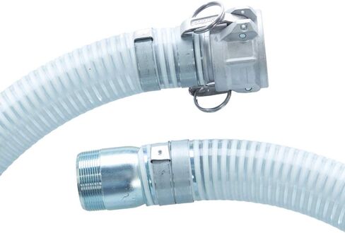 FireHoseDirect خرطوم مياه بمضخة شفط - 2 بوصة × 20 بوصة - صنع في الولايات المتحدة الأمريكية - أبيض / شفاف - PVC والألومنيوم in Kuwait