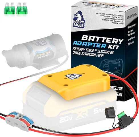 Harpy Eagle Battery Adapter for Red M18 18V Batteries – Compatible Oil Extractor Pump – Includes 30A Fuse, WAGO Connectors & 12AWG Wires – Battery & Pump Not Included in Saudi Arabia