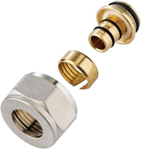 Underfloor Heating Manifolds Connectors Fitting For 16Mm Pipe, Nickel-Plated Brass Eurocone Adapter With Secure Watertight Seal, Easy Install For Residential And Commercial Systems(10pc) in Kuwait